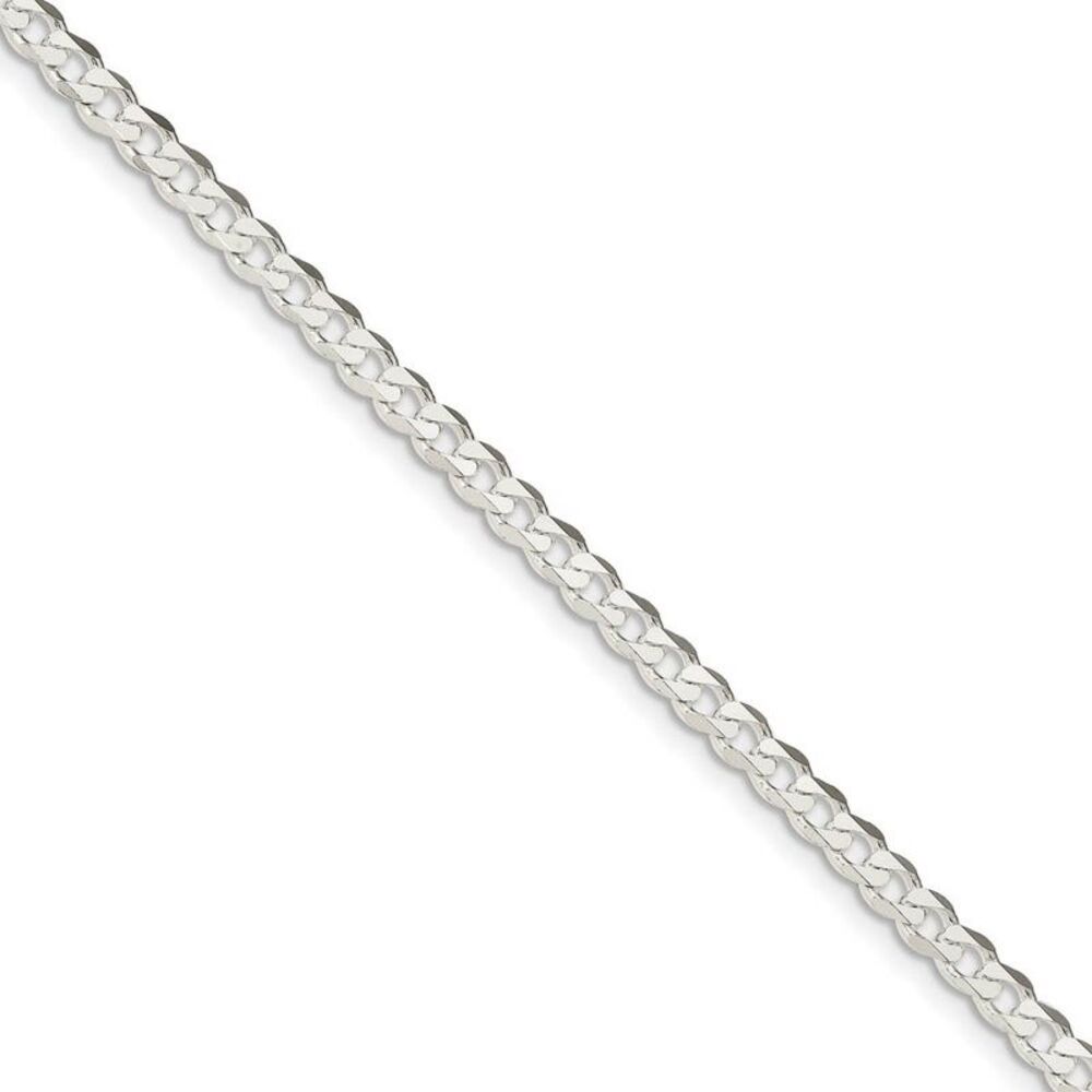 4.5mm Sterling Silver Solid Classic Curb Chain Bracelet, 7 Inch